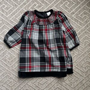 Hanna Andersson Plaid Kids Dress in Black and Red- 3T